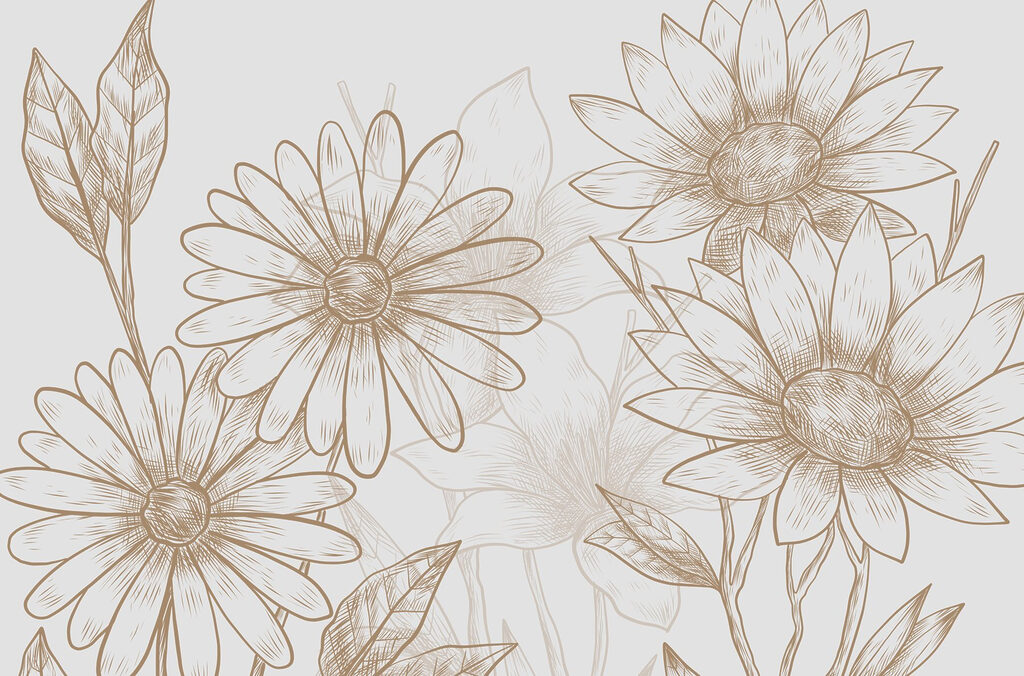 Dessin de fleurs sur fond blanc Dessin de fleurs sur fond blanc