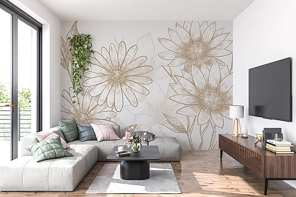 Dessin de fleurs sur fond blanc Dessin de fleurs sur fond blanc