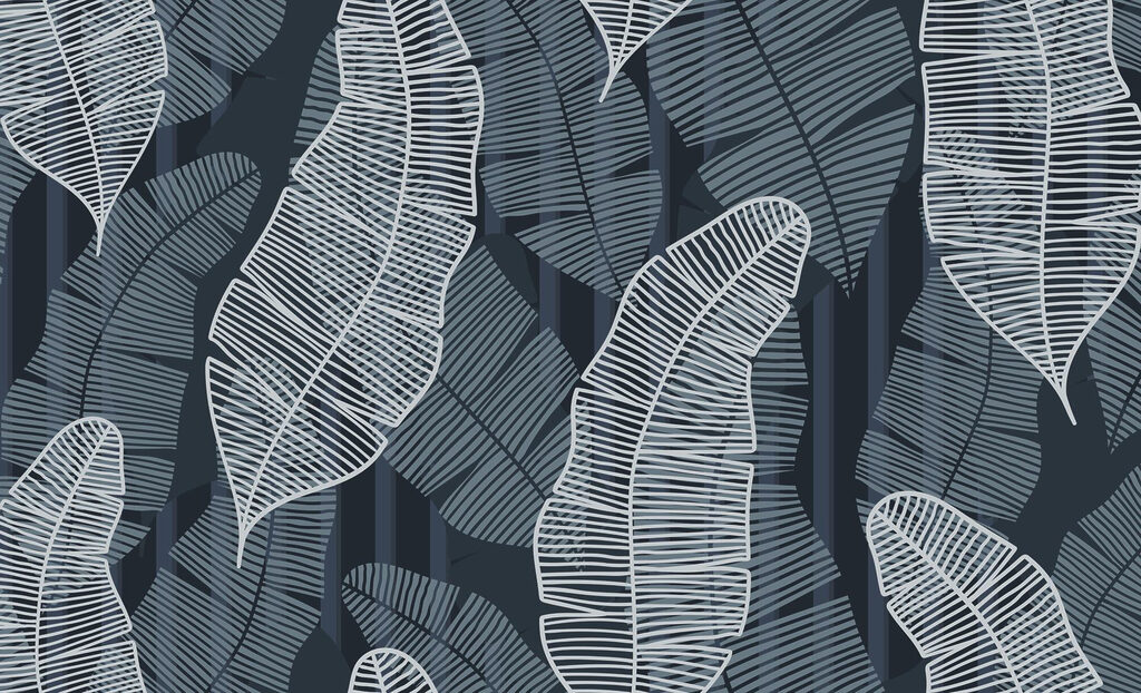 Motif de feuilles sur fond sombre Motif de feuilles sur fond sombre