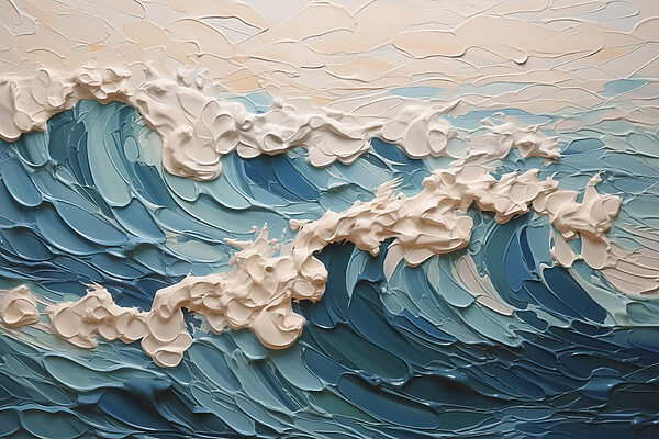 Peinture de vagues et de nuages Peinture de vagues et de nuages