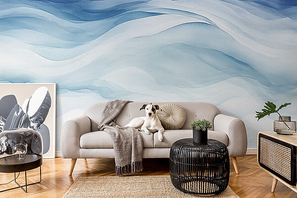 Peinture aquarelle blanche et bleue Peinture aquarelle blanche et bleue