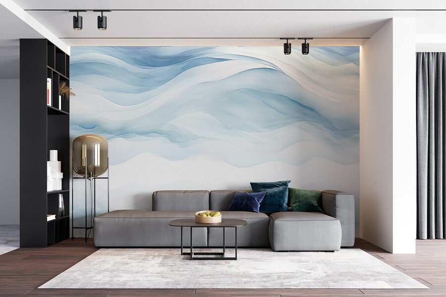 Peinture aquarelle blanche et bleue Peinture aquarelle blanche et bleue