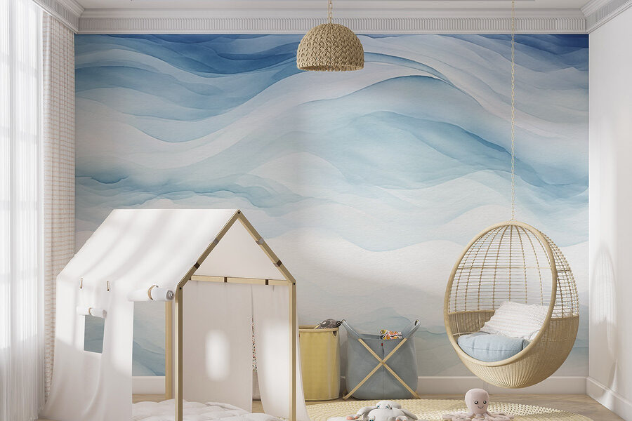 Peinture aquarelle blanche et bleue Peinture aquarelle blanche et bleue