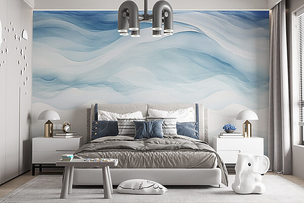 Peinture aquarelle blanche et bleue Peinture aquarelle blanche et bleue