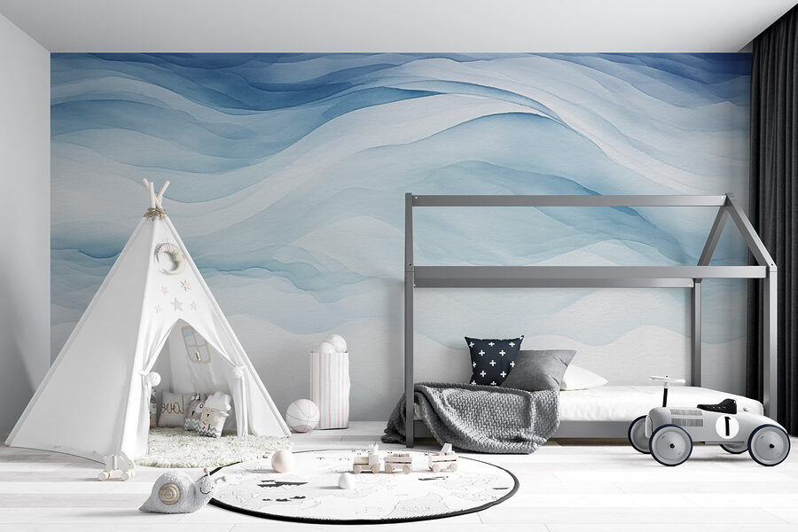 Peinture aquarelle blanche et bleue Peinture aquarelle blanche et bleue