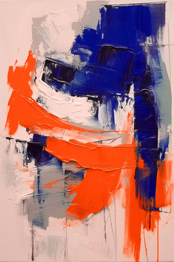 Peinture bleue et orange Peinture bleue et orange