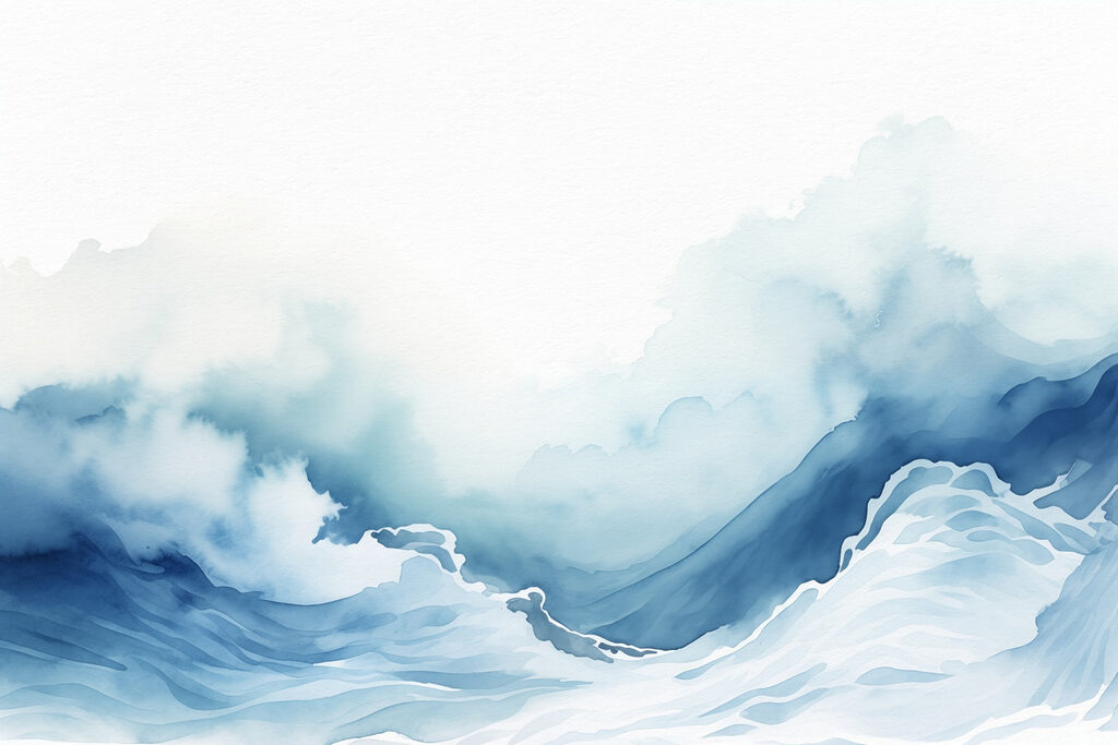 Watercolor of a mountain with clouds Watercolor of a mountain with clouds