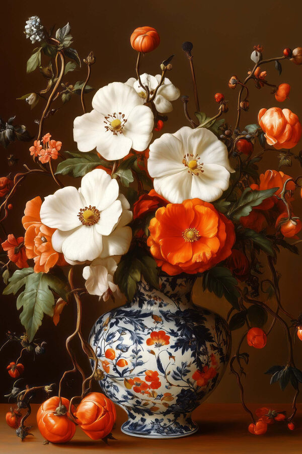 Peinture de fleurs dans un vase Peinture de fleurs dans un vase