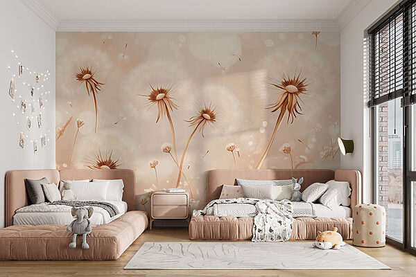 Dandelions dancing in the gentle breeze