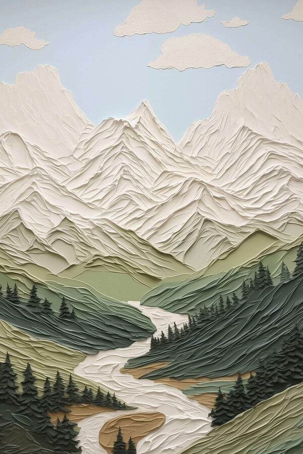 Papier découpé d'une montagne Papier découpé d'une montagne