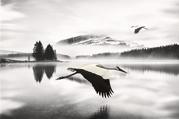 Oiseau volant au-dessus de l'eau Oiseau volant au-dessus de l'eau