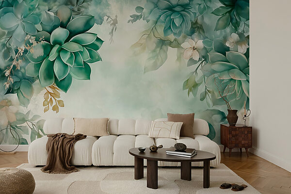 Peinture de plantes vertes et de fleurs Peinture de plantes vertes et de fleurs