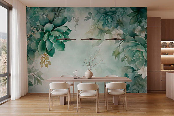 Peinture de plantes vertes et de fleurs Peinture de plantes vertes et de fleurs