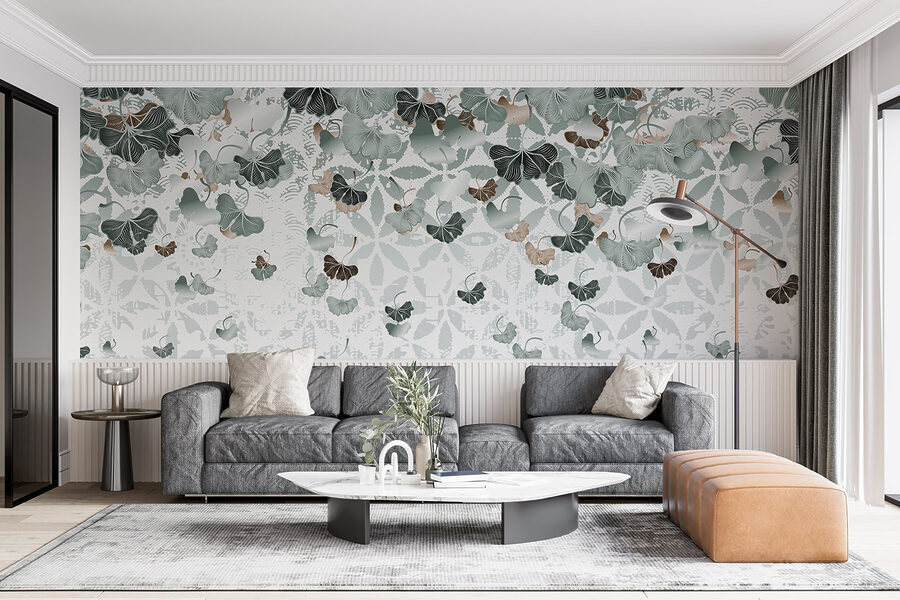 Les feuilles qui s'écoulent créent des motifs tranquilles.