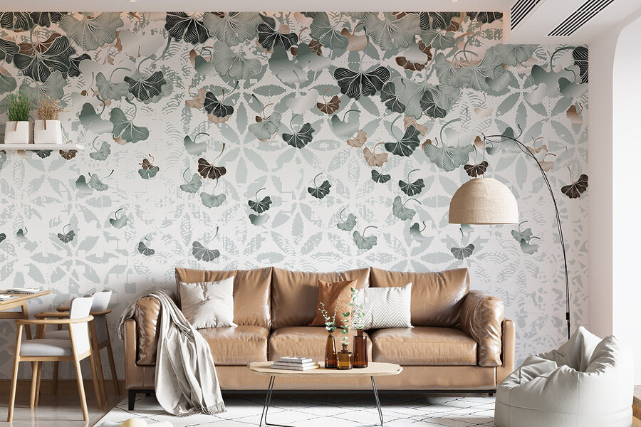 Les feuilles qui s'écoulent créent des motifs tranquilles.