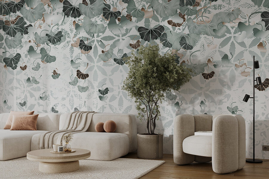 Les feuilles qui s'écoulent créent des motifs tranquilles.