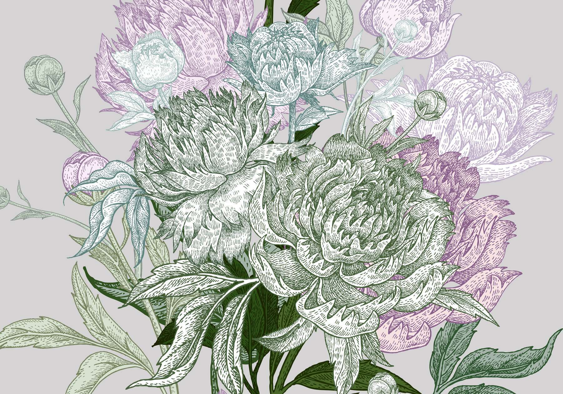 Vibrant floral illustration with detail