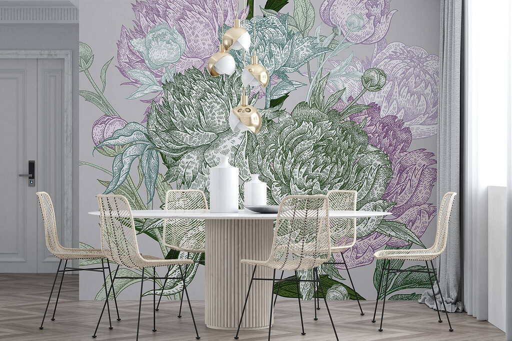 Vibrant floral illustration with detail