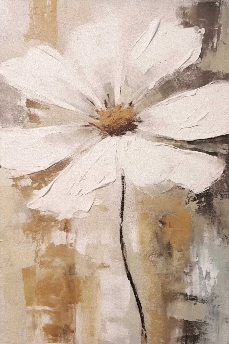 Peinture d'une fleur blanche