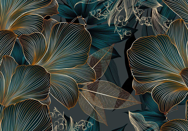 Motif floral élégant dans des tons sombres Motif floral élégant dans des tons sombres