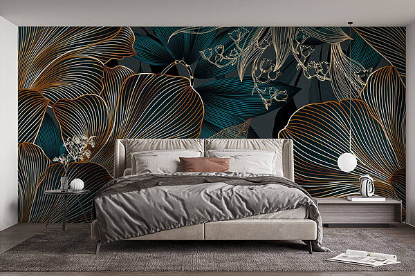 Motif floral élégant dans des tons sombres Motif floral élégant dans des tons sombres