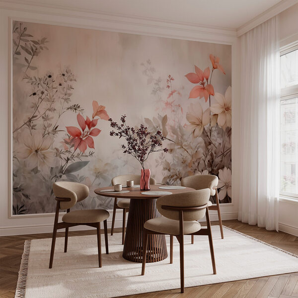 Peinture de fleurs sur un mur Peinture de fleurs sur un mur