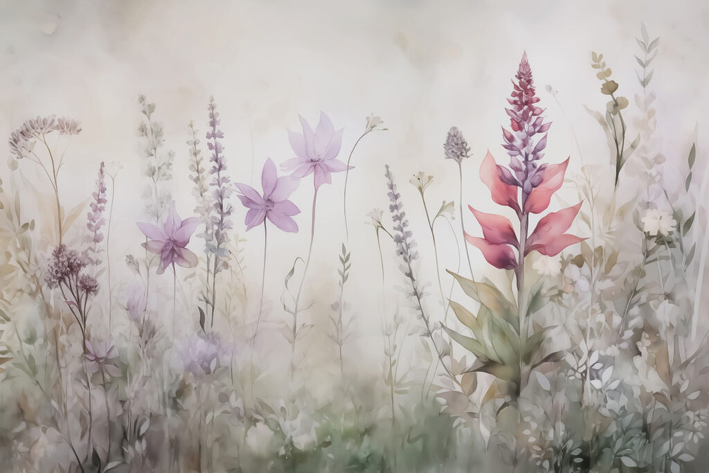 Peinture de fleurs dans un champ Peinture de fleurs dans un champ