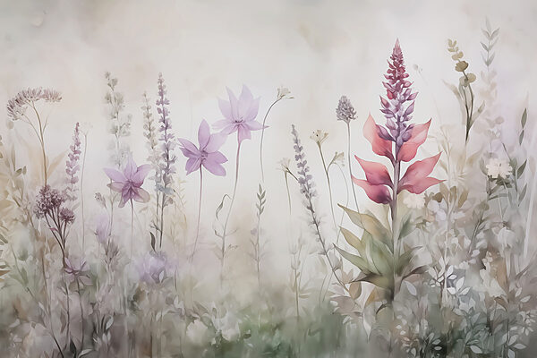 Peinture de fleurs dans un champ Peinture de fleurs dans un champ