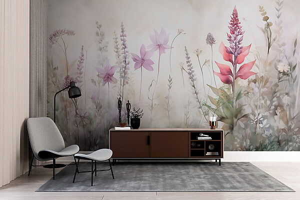 Peinture de fleurs dans un champ Peinture de fleurs dans un champ
