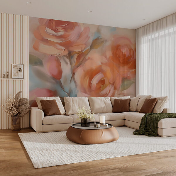 Peinture de fleurs sur une surface blanche Peinture de fleurs sur une surface blanche