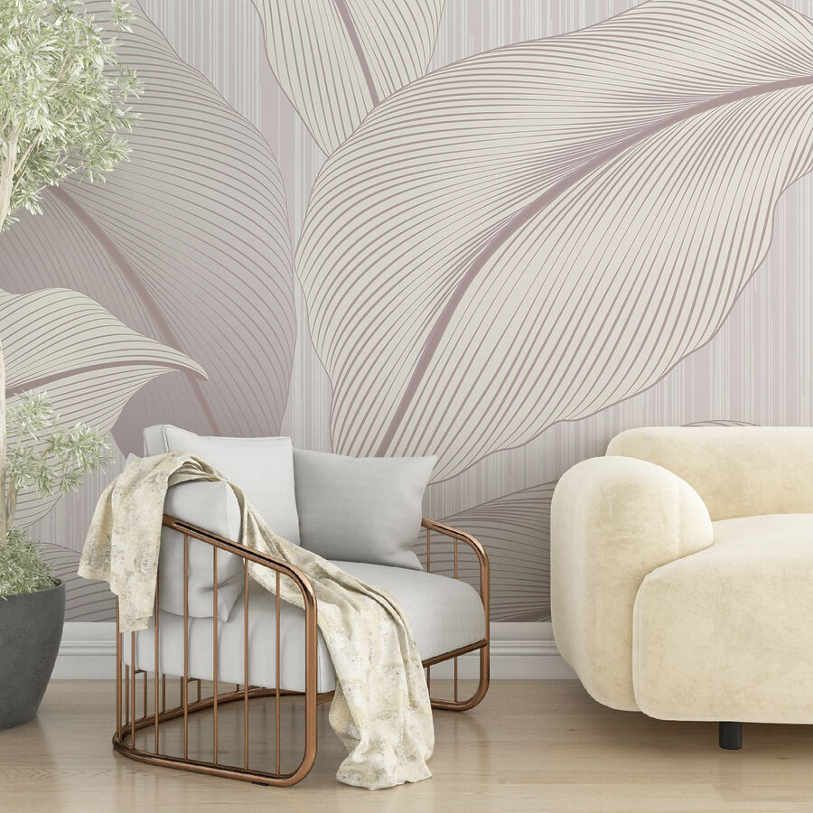 Feuilles élégantes dans des tons doux