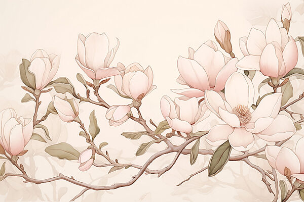 Peinture de fleurs sur une branche Peinture de fleurs sur une branche