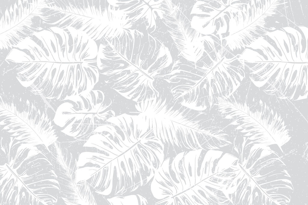 Feuilles blanches sur fond gris Feuilles blanches sur fond gris