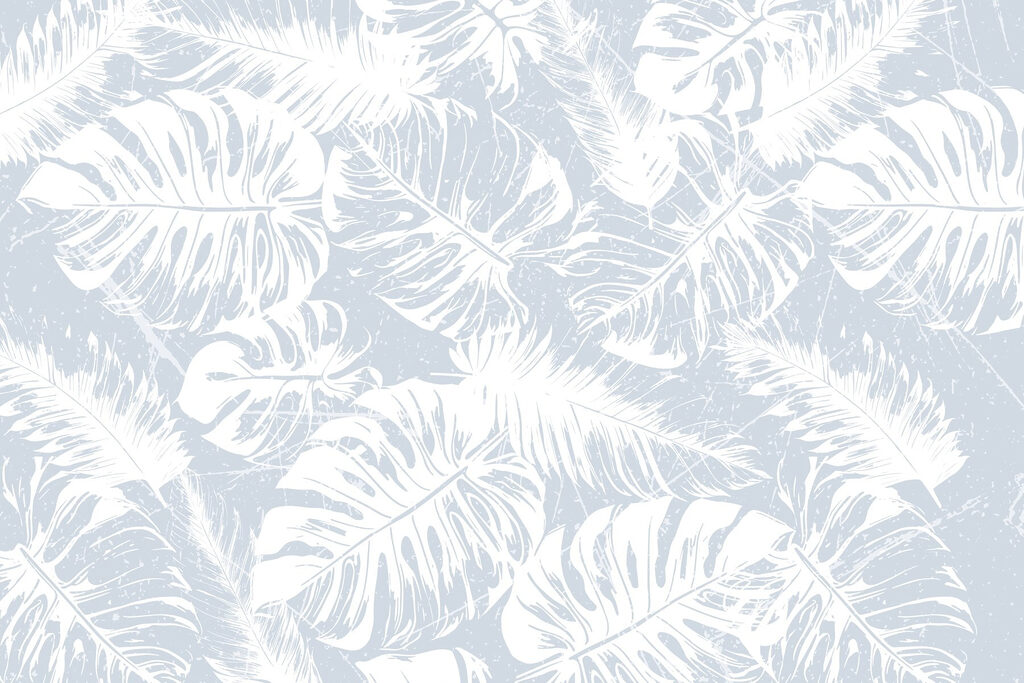 Feuilles blanches sur fond bleu Feuilles blanches sur fond bleu