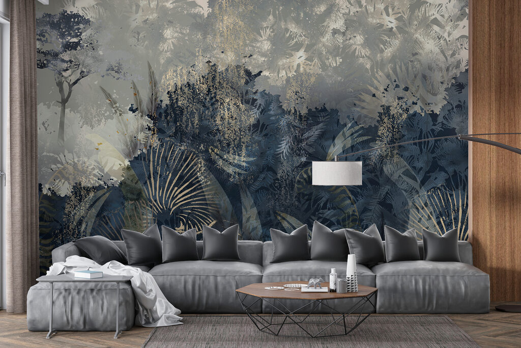 Serene forest with layered textures Serene forest with layered textures