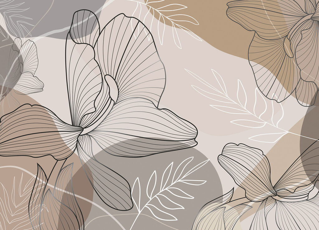 Élégant dessin floral au trait Élégant dessin floral au trait