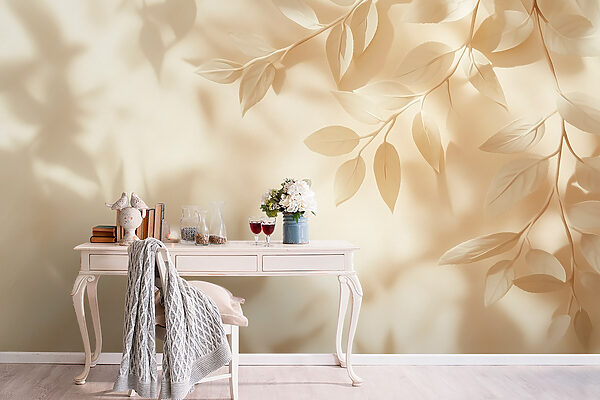 Feuilles blanches sur une surface blanche Feuilles blanches sur une surface blanche
