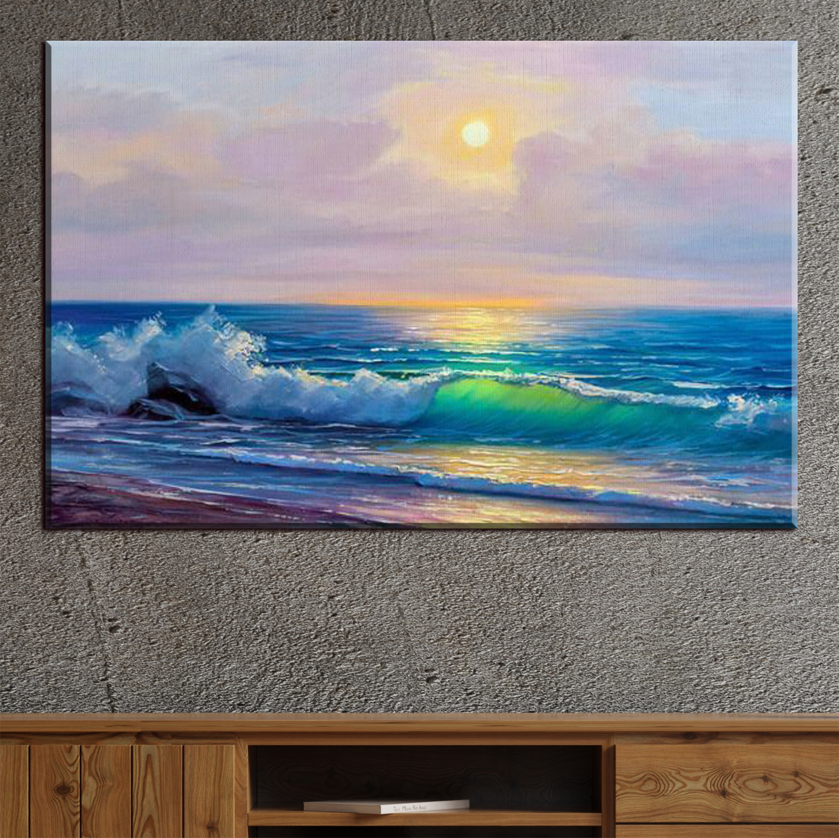 Painting of a beach with waves Painting of a beach with waves