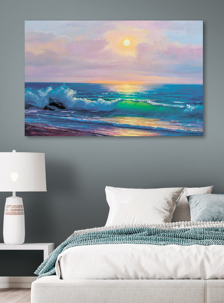 Painting of a beach with waves Painting of a beach with waves