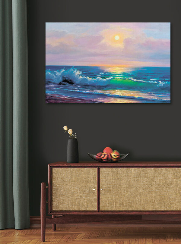 Painting of a beach with waves Painting of a beach with waves