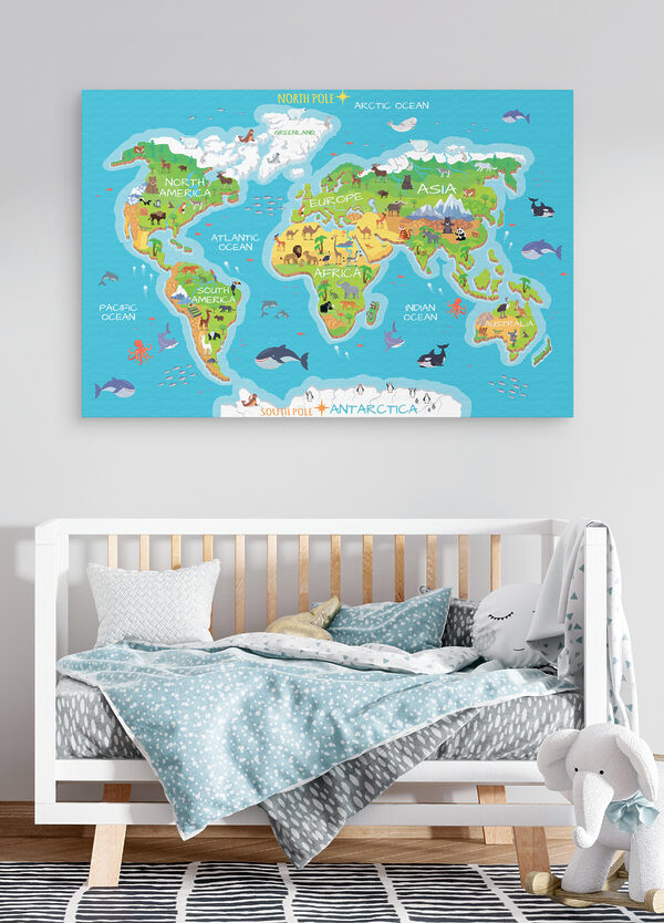 Carte du monde avec animaux Carte du monde avec animaux