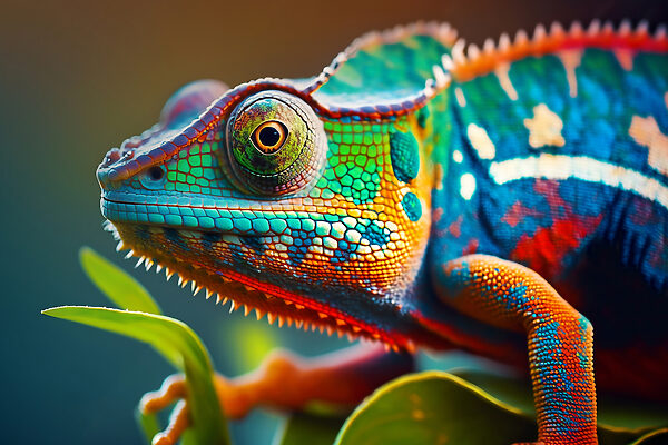 Lézard coloré sur une feuille Lézard coloré sur une feuille