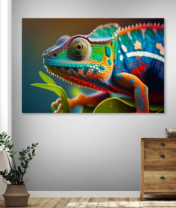 Lézard coloré sur une feuille Lézard coloré sur une feuille