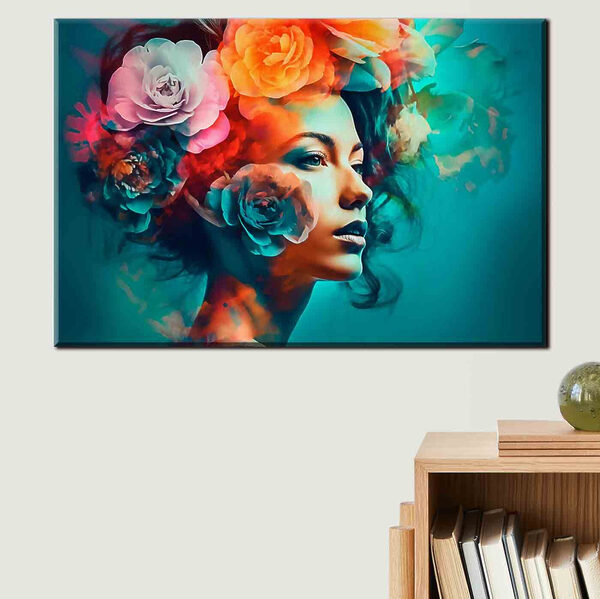 Femme avec des fleurs dans les cheveux Femme avec des fleurs dans les cheveux