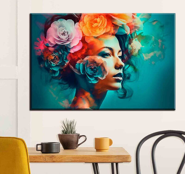 Femme avec des fleurs dans les cheveux Femme avec des fleurs dans les cheveux