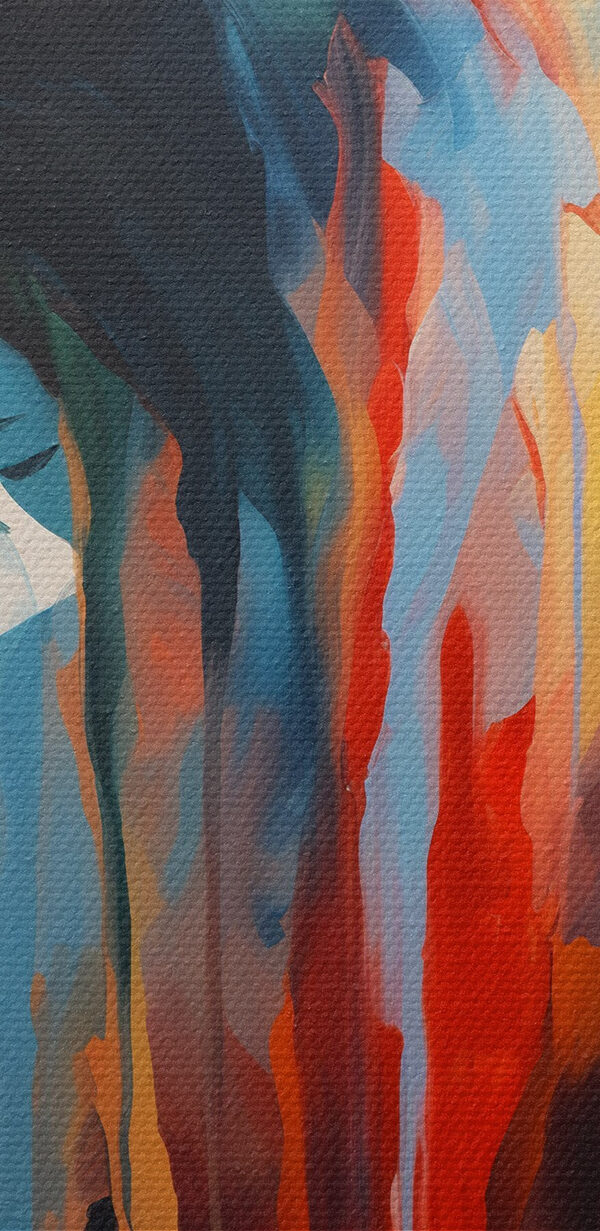 Peinture d'une femme avec de la peinture colorée dégoulinant sur son visage Peinture d'une femme avec de la peinture colorée dégoulinant sur son visage