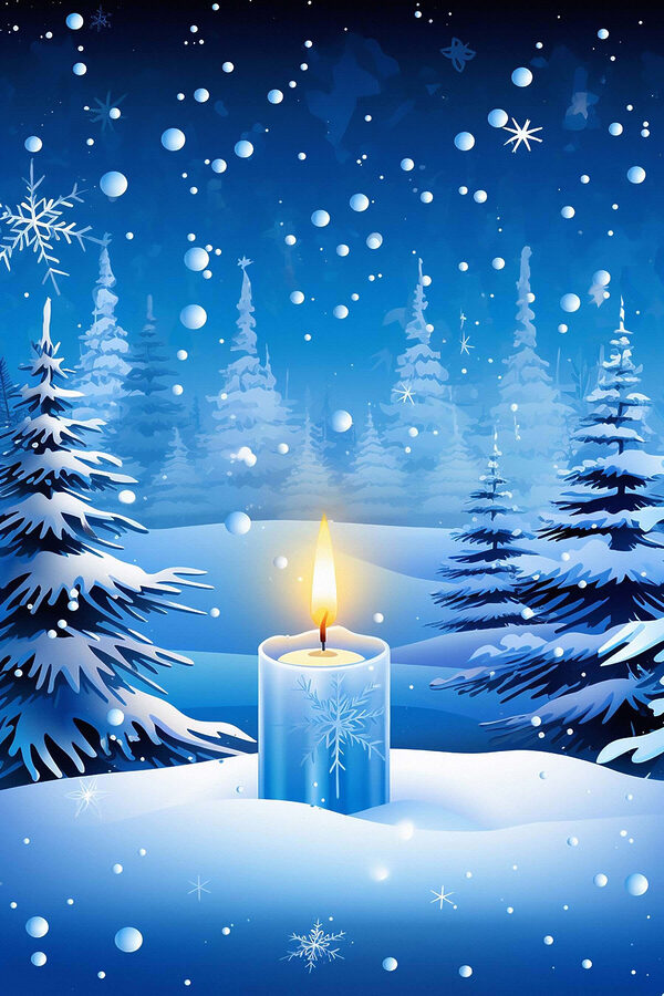 Bougie dans la neige Bougie dans la neige