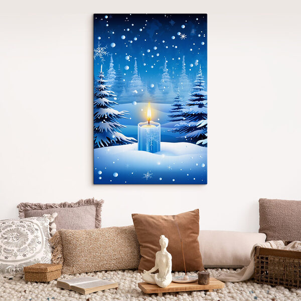 Bougie dans la neige Bougie dans la neige