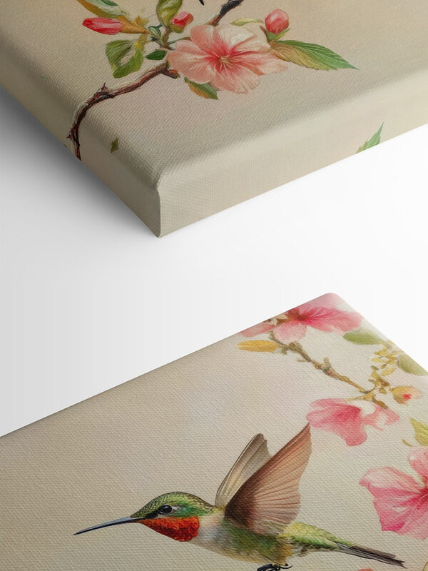 Groupe de colibris sur une branche avec des fleurs Groupe de colibris sur une branche avec des fleurs
