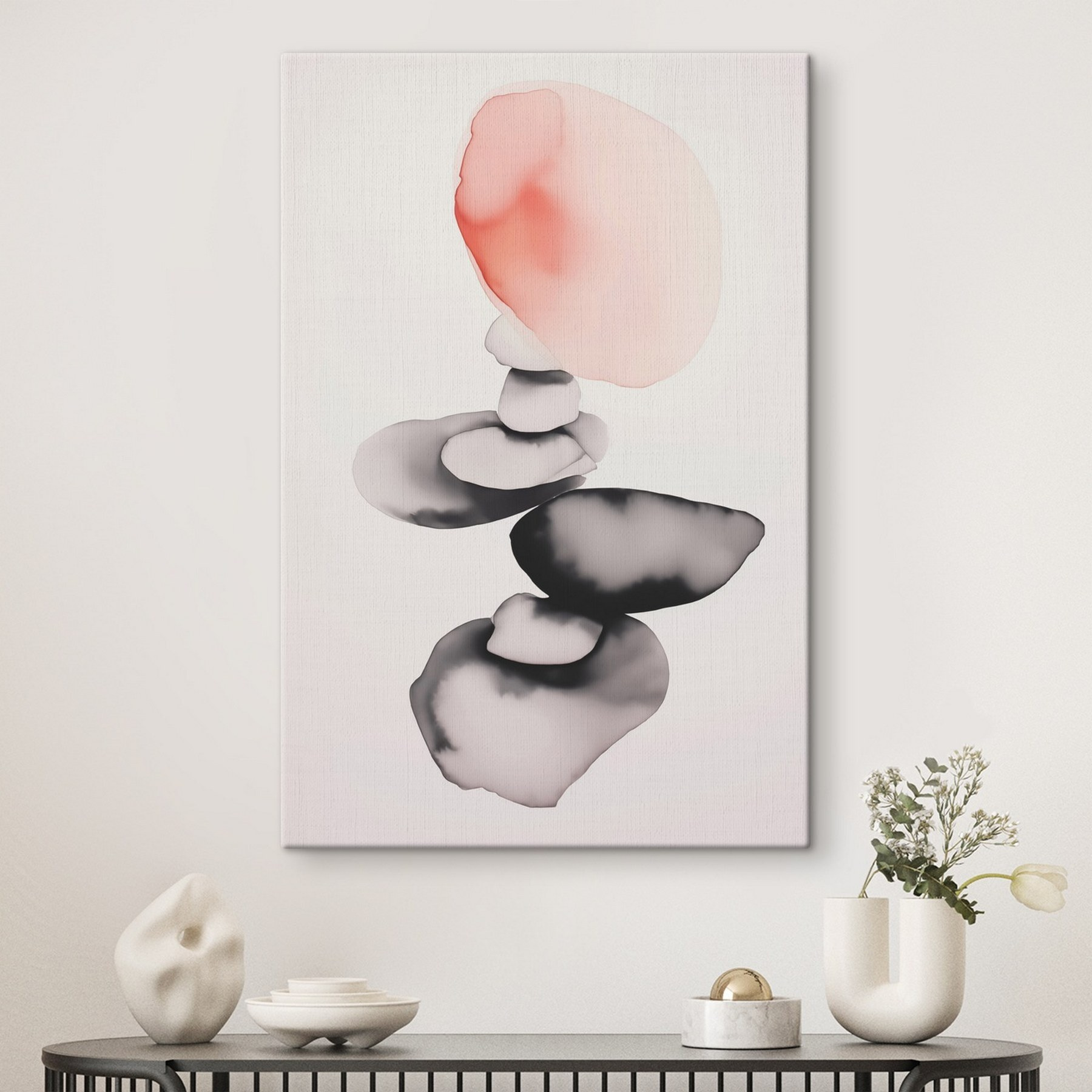 Balanced stones with soft hues